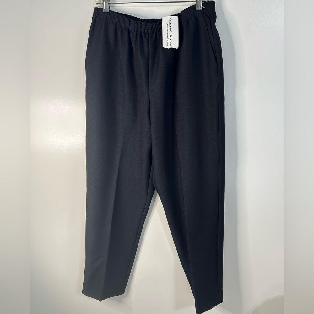 Alfred Dunner Black Pants Women's Size 10 New With Tags Classic Office Career Dr
